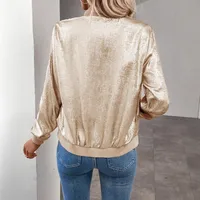 Slim-Fit Zipper Design Solid Color Casual Jacket Top Early Autumn Thin Commuting Fashion Women's Baseball Jacket Coat main image 2