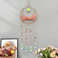 Natural Stone Crystal Moon Decorations Lucky Tree Sun Catcher Wind Chimes Pendant High-End Simple Handmade Wedding Birthday Gift main image 1