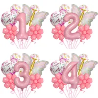 Bright Pink Butterfly Shape Aluminum Foil Balloon Set 32 Inch Birthday Party Carnival Children Celebration Decorations main image 1