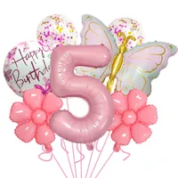 Bright Pink Butterfly Shape Aluminum Foil Balloon Set 32 Inch Birthday Party Carnival Children Celebration Decorations sku image 5