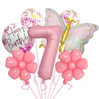 Bright Pink Butterfly Shape Aluminum Foil Balloon Set 32 Inch Birthday Party Carnival Children Celebration Decorations sku image 7