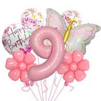 Bright Pink Butterfly Shape Aluminum Foil Balloon Set 32 Inch Birthday Party Carnival Children Celebration Decorations sku image 9