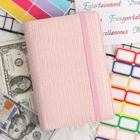 Creative Leather Ring Loose Leaf Notebook Suitable For Financial Planner Cash Budget New Design Novel Pink Gold Purple Black And Golden Gold sku image 2