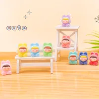 Mini Cute Flocking Lilisi Plush Toy Key Chain Table Decoration Small Gift Resin Artware Cartoon Style Christmas Valentine's Day Gift main image 2