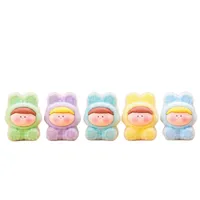 Mini Cute Flocking Lilisi Plush Toy Key Chain Table Decoration Small Gift Resin Artware Cartoon Style Christmas Valentine's Day Gift main image 3