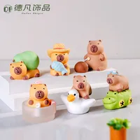Cartoon Capybara Resin Statue Cute Animal Cream Gel Solid Color Miniature Landscape Table Decorations Plastic Crafts main image 4
