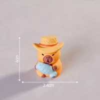 Cartoon Capybara Resin Statue Cute Animal Cream Gel Solid Color Miniature Landscape Table Decorations Plastic Crafts sku image 2