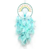 Favorite Dreamcatcher Hanging Decorative Feather Handmade Craft Girl Heart-Shaped Children's Room Decoration Simple Style Wall Decoration main image 3