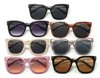 Fashion Women's Square Chain Sunglasses Thin Looking Fashion Glasses Chic Feeling Travel Style Sunscreen Brown Black main image 1