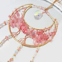 Natural Stone Crystal Moon Decorations Lucky Tree Sun Catcher Wind Chimes Pendant High-End Simple Handmade Wedding Birthday Gift main image 2