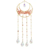 Natural Stone Crystal Moon Decorations Lucky Tree Sun Catcher Wind Chimes Pendant High-End Simple Handmade Wedding Birthday Gift main image 4
