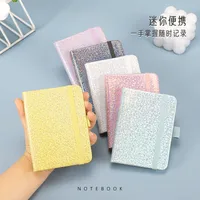 Personalized A5 Color Laser Notebook A7 Portable Checkbook Belt Memo Book Business Style Imitation Leather Linen Paper main image 1