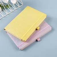 Personalized A5 Color Laser Notebook A7 Portable Checkbook Belt Memo Book Business Style Imitation Leather Linen Paper main image 3
