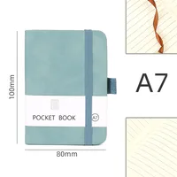 Personalized A5 Color Laser Notebook A7 Portable Checkbook Belt Memo Book Business Style Imitation Leather Linen Paper sku image 2