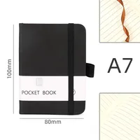Personalized A5 Color Laser Notebook A7 Portable Checkbook Belt Memo Book Business Style Imitation Leather Linen Paper sku image 3