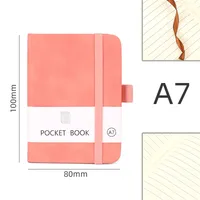 Personalized A5 Color Laser Notebook A7 Portable Checkbook Belt Memo Book Business Style Imitation Leather Linen Paper sku image 4