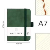 Personalized A5 Color Laser Notebook A7 Portable Checkbook Belt Memo Book Business Style Imitation Leather Linen Paper sku image 5