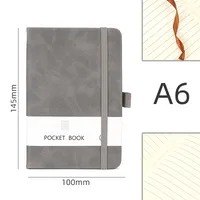 Personalized A5 Color Laser Notebook A7 Portable Checkbook Belt Memo Book Business Style Imitation Leather Linen Paper sku image 6