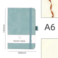 Personalized A5 Color Laser Notebook A7 Portable Checkbook Belt Memo Book Business Style Imitation Leather Linen Paper sku image 7