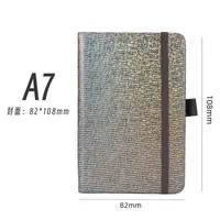Personalized A5 Color Laser Notebook A7 Portable Checkbook Belt Memo Book Business Style Imitation Leather Linen Paper sku image 12
