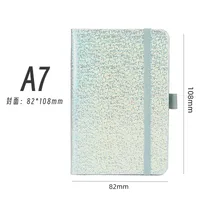 Personalized A5 Color Laser Notebook A7 Portable Checkbook Belt Memo Book Business Style Imitation Leather Linen Paper sku image 13