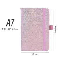 Personalized A5 Color Laser Notebook A7 Portable Checkbook Belt Memo Book Business Style Imitation Leather Linen Paper sku image 14