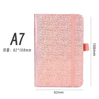Personalized A5 Color Laser Notebook A7 Portable Checkbook Belt Memo Book Business Style Imitation Leather Linen Paper sku image 15