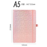 Personalized A5 Color Laser Notebook A7 Portable Checkbook Belt Memo Book Business Style Imitation Leather Linen Paper sku image 32