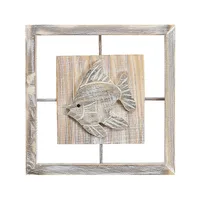 Mid-Century Style Decorative Relief Painting Wall Art Ocean Style Living Room Bar Creative Four Border Wooden Craft Pine Material main image 4