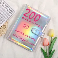 100 Envelopes Challenge Loose-Leaf Notebook 200 Days Saving Money Cash Envelope Saving Challenge Book Leather Durable Paper main image 1