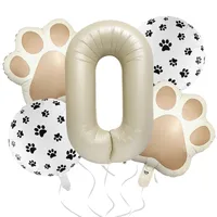 32-Inch Number Shaped Aluminum Foil Balloon Pet Animal Theme Paw Balloon Set Birthday Party Photography Props Celebration sku image 10