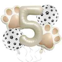 32-Inch Number Shaped Aluminum Foil Balloon Pet Animal Theme Paw Balloon Set Birthday Party Photography Props Celebration sku image 5