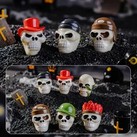 Cartoon Style Halloween Decoration Resin Skull 3D DIY Handmade Figurine Realistic Accessories Plastic Resin main image 1