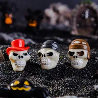 Cartoon Style Halloween Decoration Resin Skull 3D DIY Handmade Figurine Realistic Accessories Plastic Resin main image 2