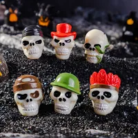 Cartoon Style Halloween Decoration Resin Skull 3D DIY Handmade Figurine Realistic Accessories Plastic Resin main image 3