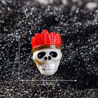 Cartoon Style Halloween Decoration Resin Skull 3D DIY Handmade Figurine Realistic Accessories Plastic Resin sku image 1