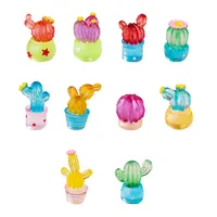 Glowing Cactus Landscape Micro Landscape Resin Crafts DIY Decoration Accessories Car Miniature Statue Simple Style main image 4