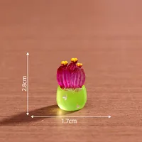 Glowing Cactus Landscape Micro Landscape Resin Crafts DIY Decoration Accessories Car Miniature Statue Simple Style sku image 1