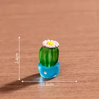 Glowing Cactus Landscape Micro Landscape Resin Crafts DIY Decoration Accessories Car Miniature Statue Simple Style sku image 7
