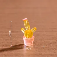 Glowing Cactus Landscape Micro Landscape Resin Crafts DIY Decoration Accessories Car Miniature Statue Simple Style sku image 3