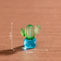 Glowing Cactus Landscape Micro Landscape Resin Crafts DIY Decoration Accessories Car Miniature Statue Simple Style sku image 4