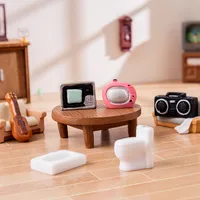 Retro Miniature Resin TV Home Appliances DIY Decorative Keychain Pendant Table Decoration Simple Style Crafts Accessories main image 3