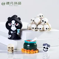 Halloween Miniature Resin Crafts DIY Processing Skull Death Creative Micro Landscape Decorations Small Display Parts main image 2