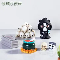Halloween Miniature Resin Crafts DIY Processing Skull Death Creative Micro Landscape Decorations Small Display Parts main image 3