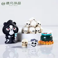 Halloween Miniature Resin Crafts DIY Processing Skull Death Creative Micro Landscape Decorations Small Display Parts main image 4