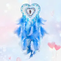 Creative Hollow Heart-Shaped Dreamcatcher Decorations Nordic American Wedding Celebration Bedroom Hanging Decorations Hoop Feather sku image 2