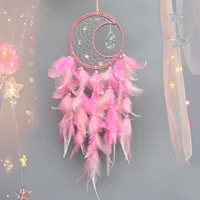 Natural Crystal Dreamcatcher Bohemian Style Wall Hanging Decorations Indoor Home Decoration Wind Chimes Handmade Hoop Feather main image 1