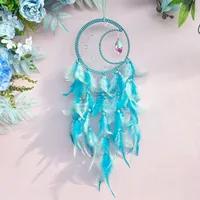 Natural Crystal Dreamcatcher Bohemian Style Wall Hanging Decorations Indoor Home Decoration Wind Chimes Handmade Hoop Feather main image 4