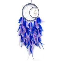 Natural Crystal Dreamcatcher Bohemian Style Wall Hanging Decorations Indoor Home Decoration Wind Chimes Handmade Hoop Feather main image 5