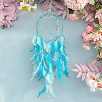 Natural Crystal Dreamcatcher Bohemian Style Wall Hanging Decorations Indoor Home Decoration Wind Chimes Handmade Hoop Feather sku image 2